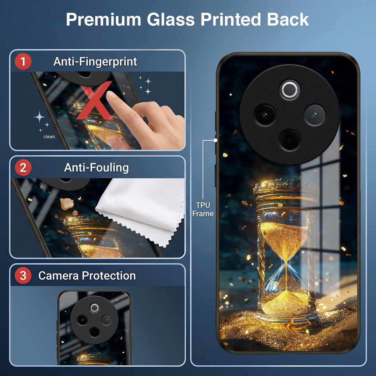 Vivo T4 5G Golden Hour Glass Acrylic Glass Back Case