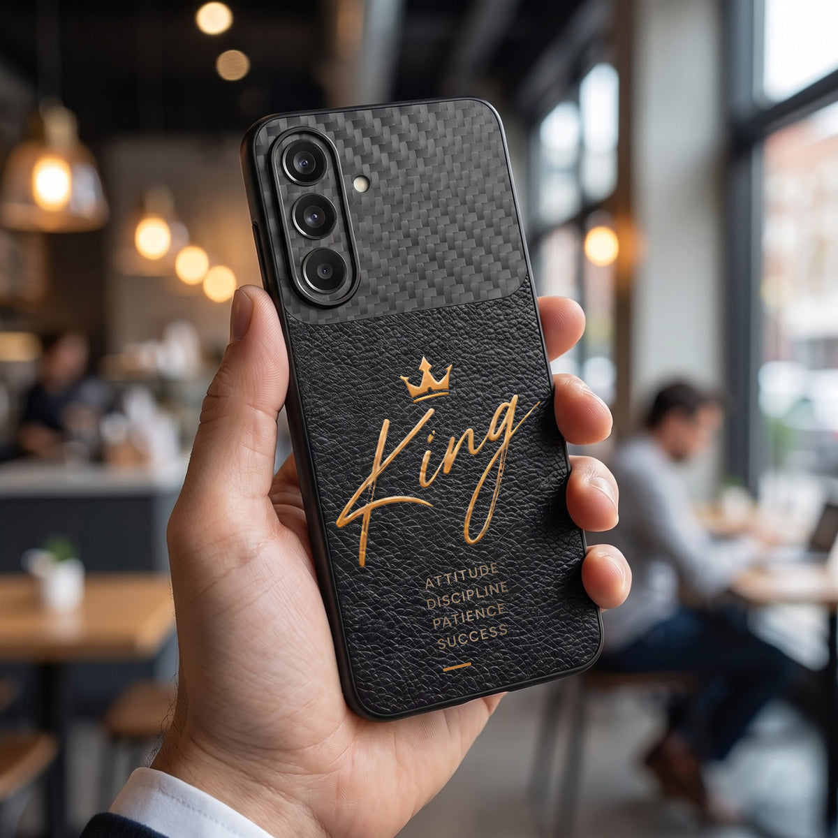 Samsung Galaxy A37 5G King Carbon Fiber Leather Hybrid Back Case