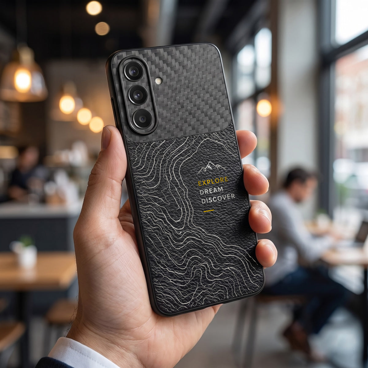 Samsung Galaxy A37 5G Explore Dream Carbon Fiber Leather Hybrid Back Case
