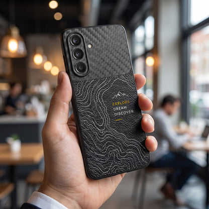 Samsung Galaxy A37 5G Explore Dream Carbon Fiber Leather Hybrid Back Case