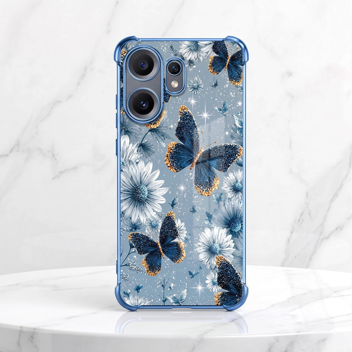 Nothing Phone 2 Pro 5G Blue Butterfly Floral Airbags Printed Back Case