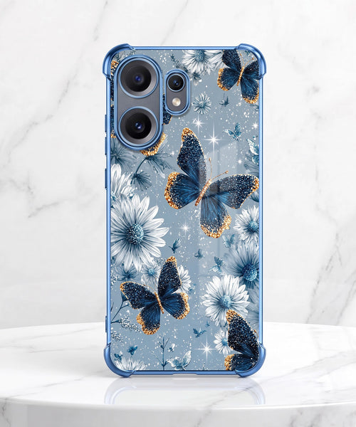 Nothing Phone 2 Pro 5G Blue Butterfly Floral Airbags Printed Back Case