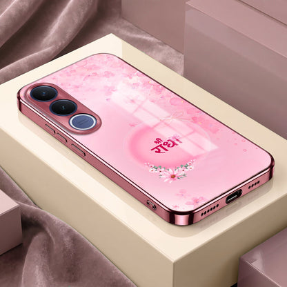 Vivo V70 FE 5G Luxury Shree Radha Pink Electroplated Glass Phone Back Case