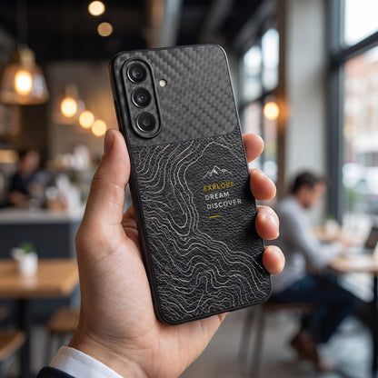 Samsung Galaxy A57 5G Explore Dream Carbon Fiber Leather Hybrid Back Case
