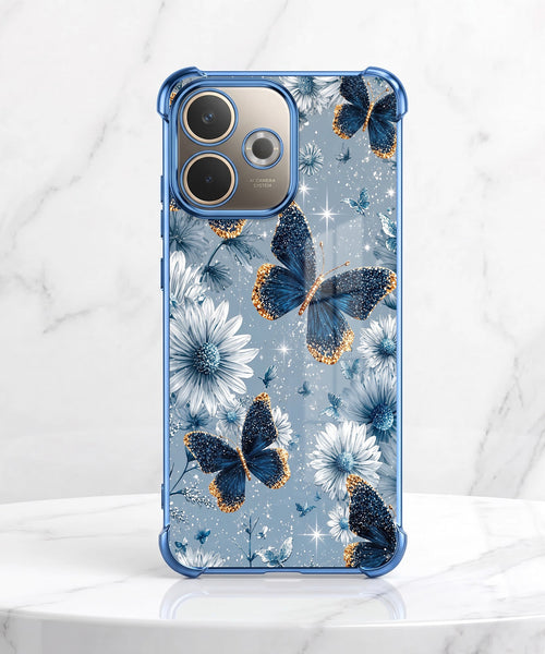 Oppo A5 Pro 5G Blue Butterfly Floral Airbags Printed Back Case
