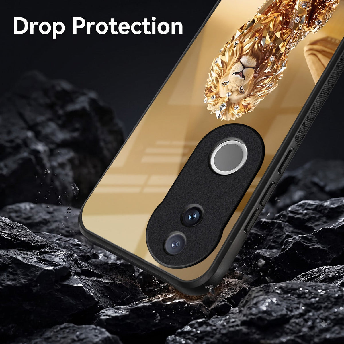 Vivo V50 5G Luxury Lion Acrylic Glass Back Case