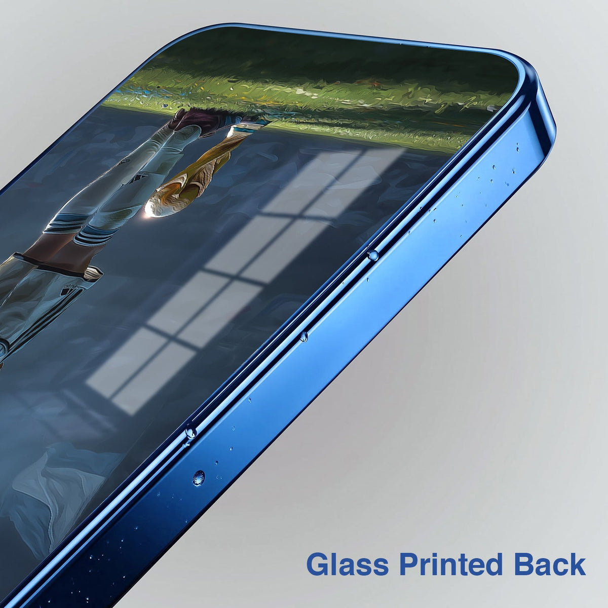 Samsung Galaxy A56 5G Football Champion Blue Electroplated Glass Phone Back Case