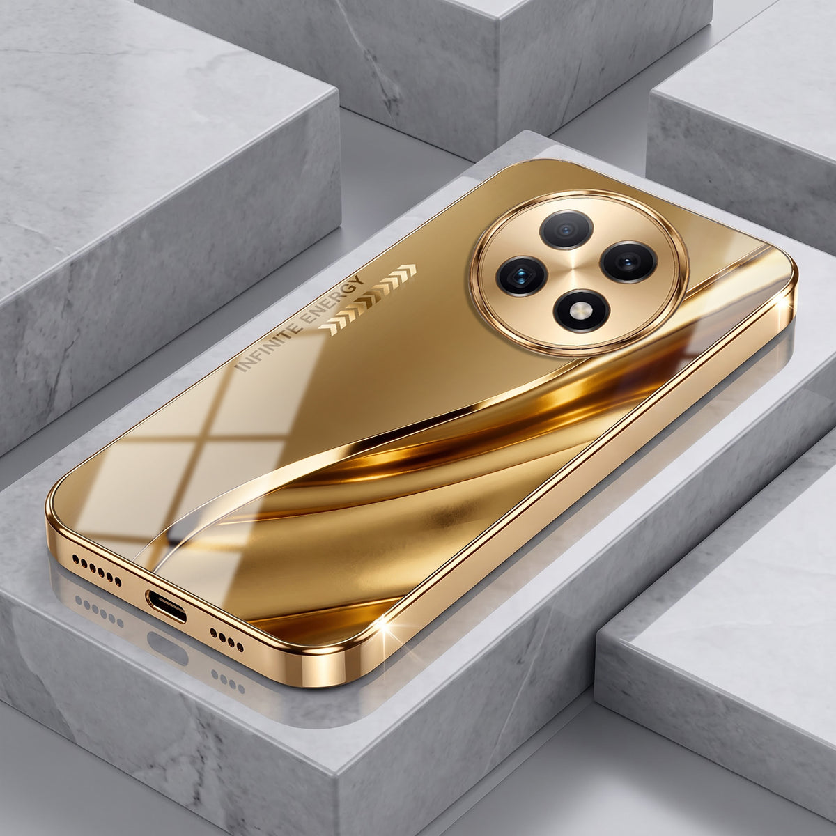 Oppo F29 Pro 5G Luxury Infinity Energy Gold Electroplated Glass Phone Case
