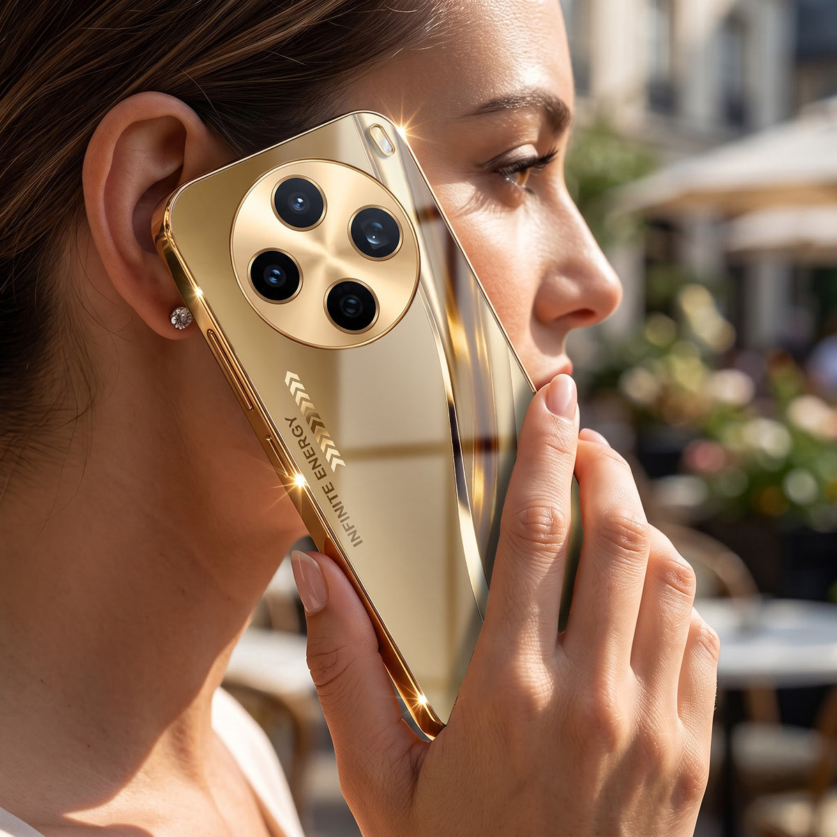 Vivo X200T 5G Luxury Infinity Energy Gold Electroplated Glass Phone Case