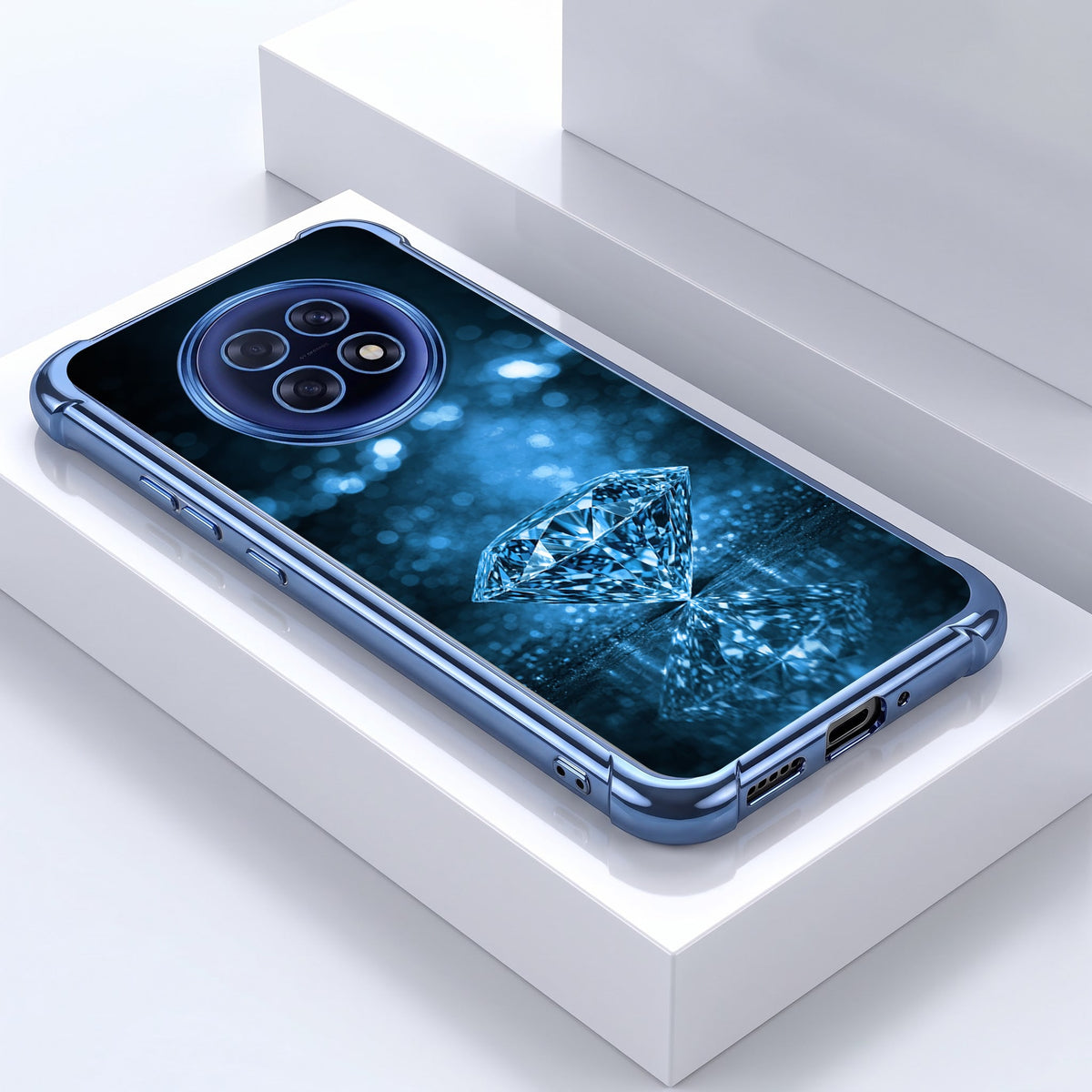 Oppo F31 Pro+ 5G Blue Diamond Airbags Printed Back Case