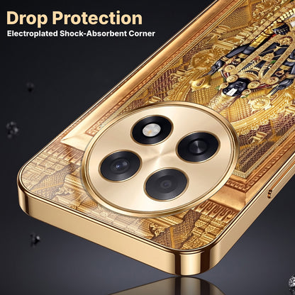 Oppo F31 Pro+ 5G Premium Heritage Gold Electroplated Glass Phone Back Case