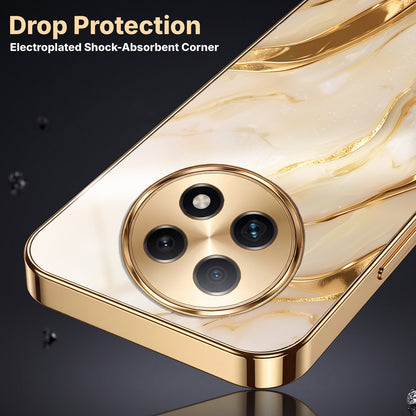 Oppo F29 Pro 5G Marvel Texture Gold Electroplated Glass Phone Back Case