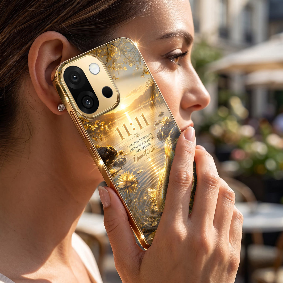 OnePlus 13s 5G 11:11 Manifestation Gold Electroplated Glass Phone Back Case