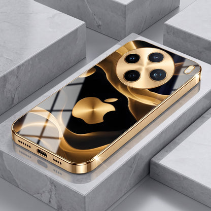 Vivo X200T 5G Luxury Wave Gold Electroplated Glass Phone Back Case