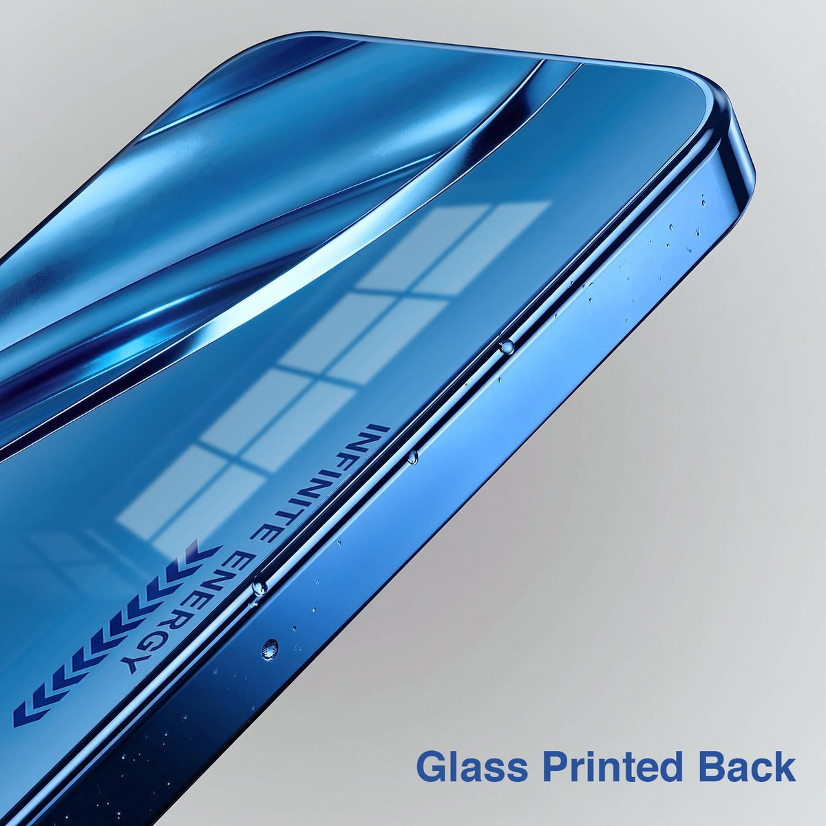 Samsung Galaxy A56 5G Luxury Infinity Energy Blue Electroplated Glass Phone Back Case