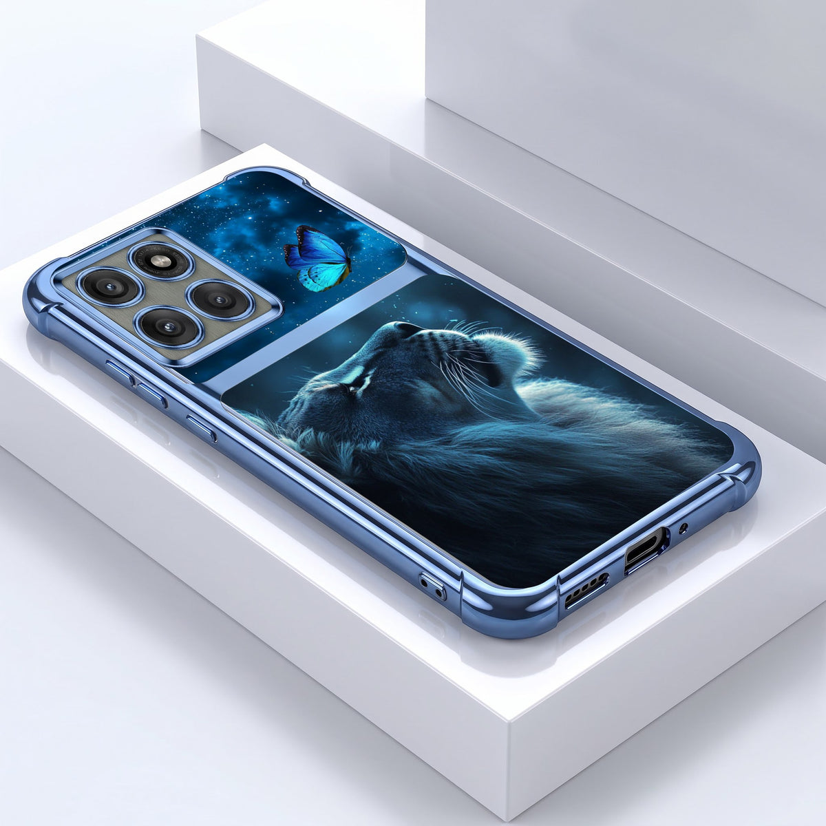 Motorola Edge 60 Pro 5G Mystic Lion Butterfly Dual-Tone Transparent Airbags Case