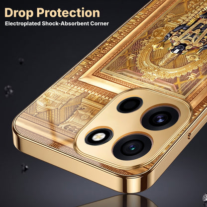 OnePlus Nord 6 5G Premium Heritage Gold Electroplated Glass Phone Back Case