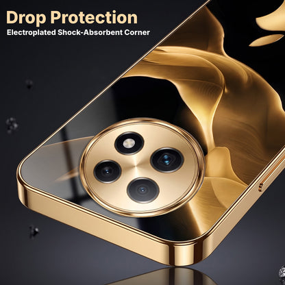 Oppo F29 Pro 5G Luxury Wave Gold Electroplated Glass Phone Back Case