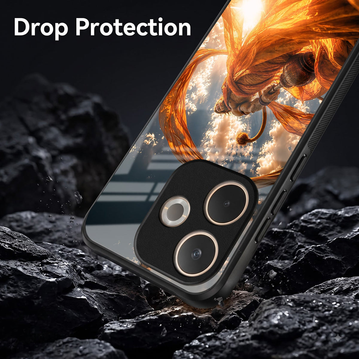 Oppo A5 Pro 5G Divine Hanuman Acrylic Glass Back Case