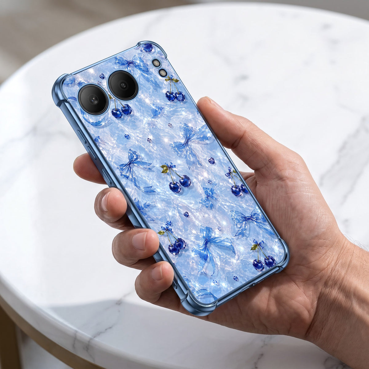 One Plus Nord 4 5G Blue Cherry Airbags Printed Back Case