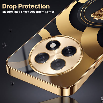 Oppo F31 Pro+ 5G Royal Emblem Gold Electroplated Glass Phone Back Case