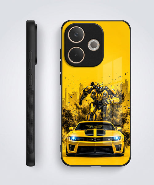 Oppo A5 Pro 5G Yellow Transformers Car Acrylic Glass Back Case