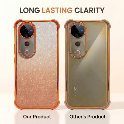 Vivo V40 Pro 5G Luxury Shockproof Shimmer Airbag Cosmic Orange Case