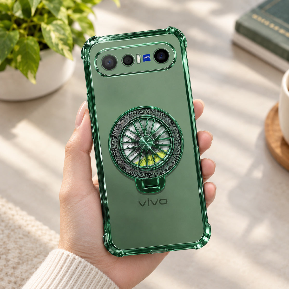 Vivo X300 FE 5G Premium Stress Buster Wheel Rotating Shockproof Airbags Case