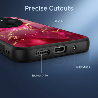 Vivo T4 5G Luxury Crimson Marble Acrylic Glass Back Case