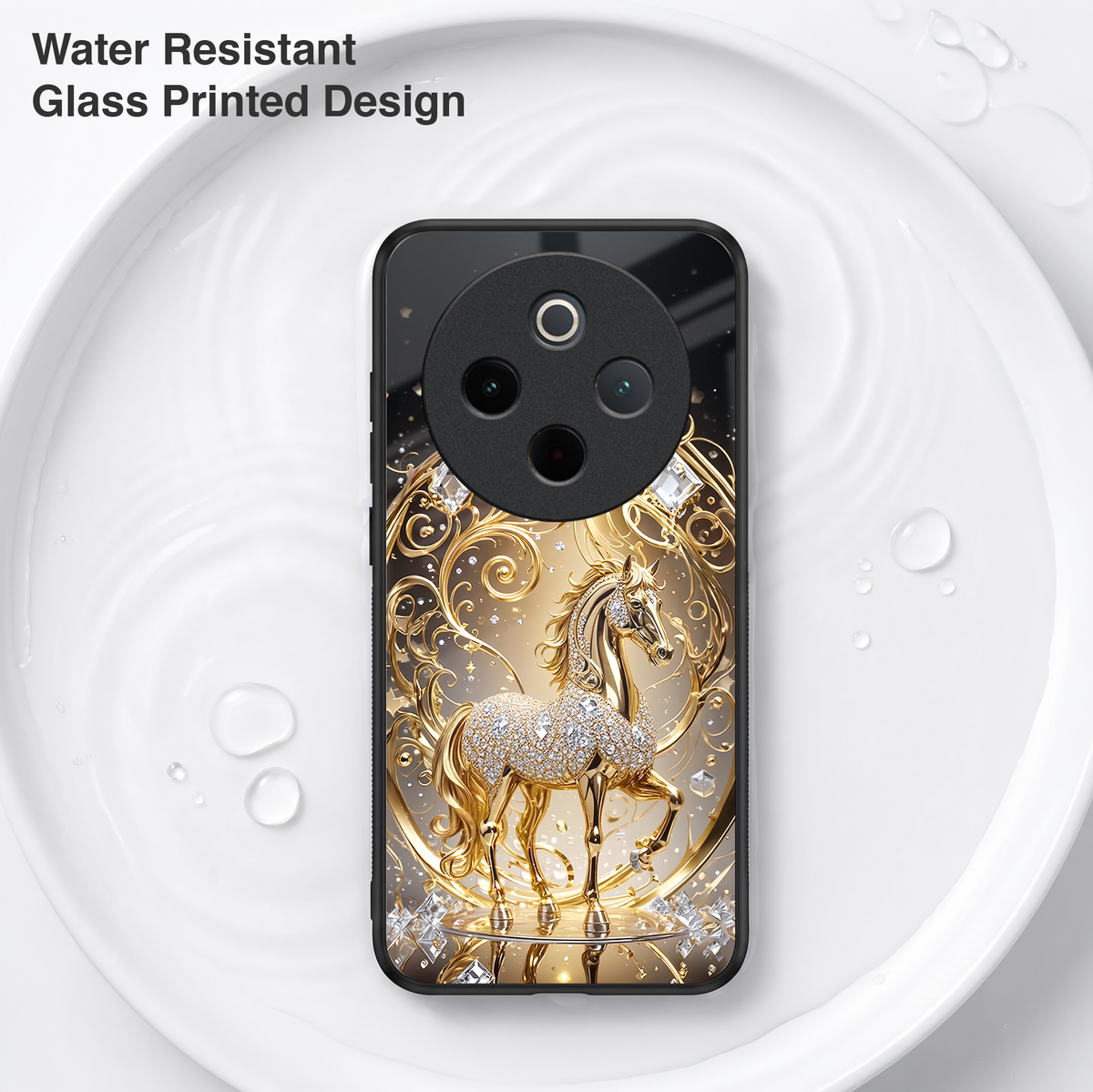 Vivo T4 5G Luxury Horse Texture Acrylic Glass Back Case