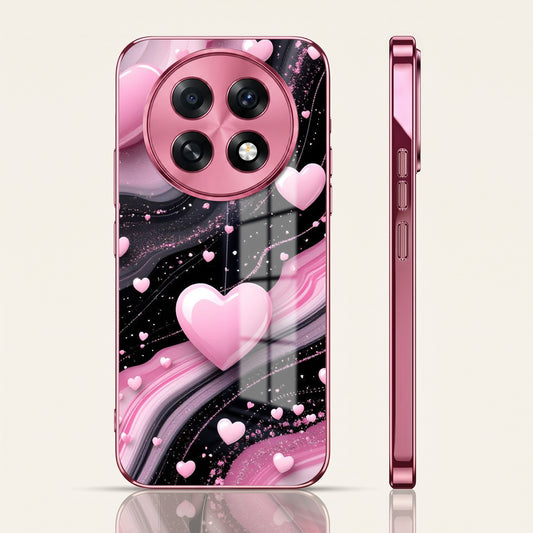 Oppo F31 Pro+ 5G Love Sparkle Pink Electroplated Glass Phone Back Case
