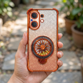 Vivo V60 5G Stress Buster Wheel Rotating Shimmer Airbag Cosmic Orange Case