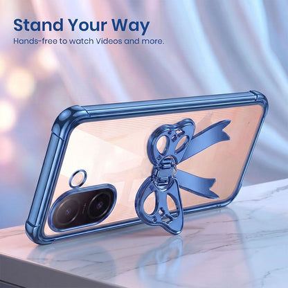 Vivo V60e 5G Stylish Bow Knot Transparent Shockproof Airbag Phone Case