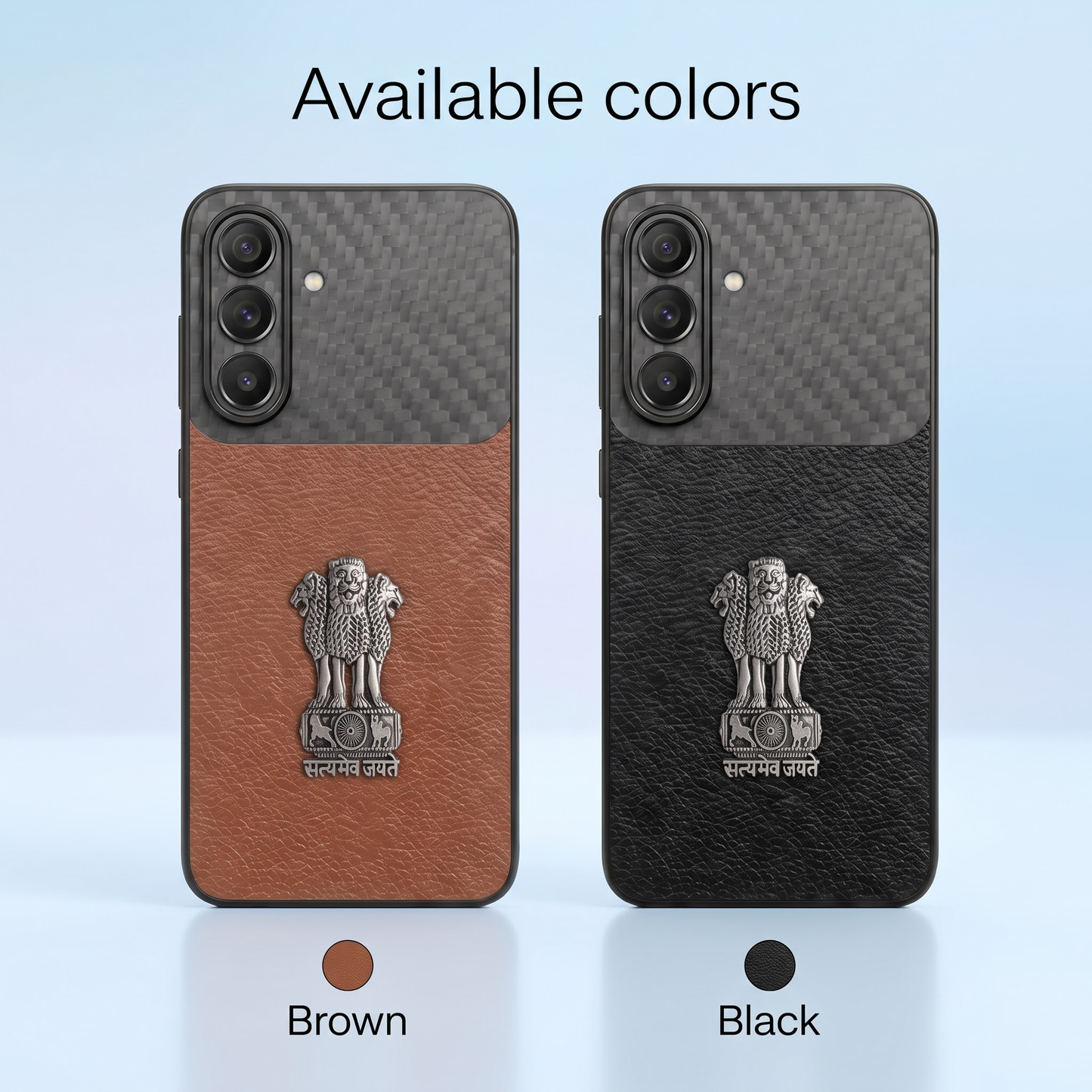 Samsung Galaxy A37 5G Satyamev Jayate Carbon Fiber Leather Hybrid Phone Case