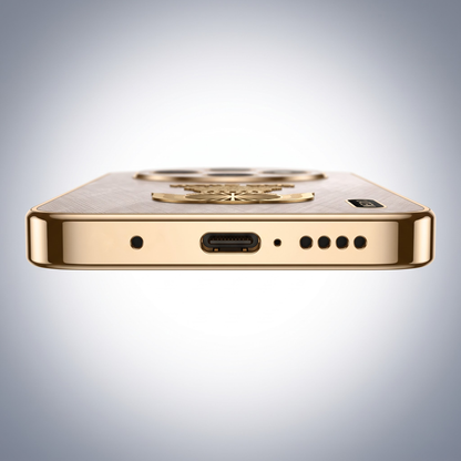 Oppo F31 Pro 5G Satyamev Jayate 3D Electroplated Frame Gold Thread Pattern Hard Back Case