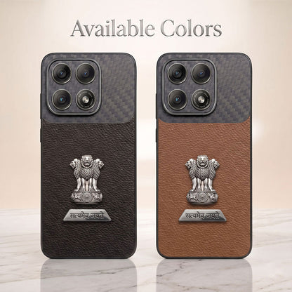 Motorola Edge 70 Pro 5G Satyamev Jayate 2-in-1 Emblem Carbon Fiber Leather Phone Case