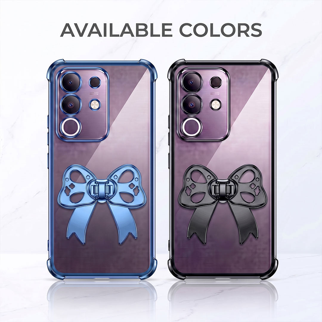 Vivo T4x 5G Stylish Bow Knot Transparent Shockproof Airbag Phone Case