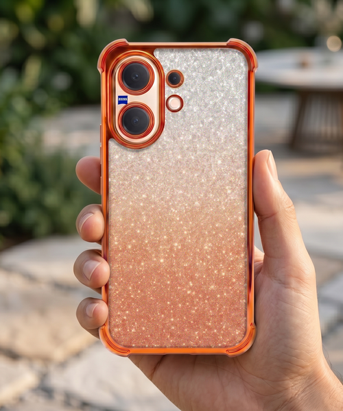 Vivo V60 5G Luxury Shockproof Shimmer Airbag Cosmic Orange Case