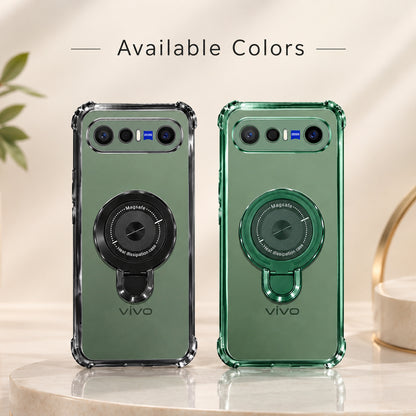 Vivo X300 FE 5G Luxury Four Corner Invincible Bracket Ring Stand Case