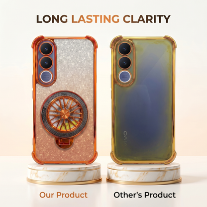 Vivo V70 FE 5G Stress Buster Wheel Rotating Shimmer Airbag Cosmic Orange Case