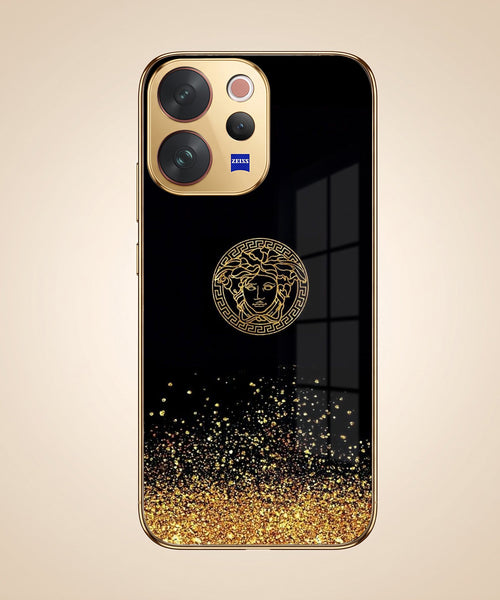 Vivo V70 5G Medusa Head Gold Electroplated Glass Phone Back Case