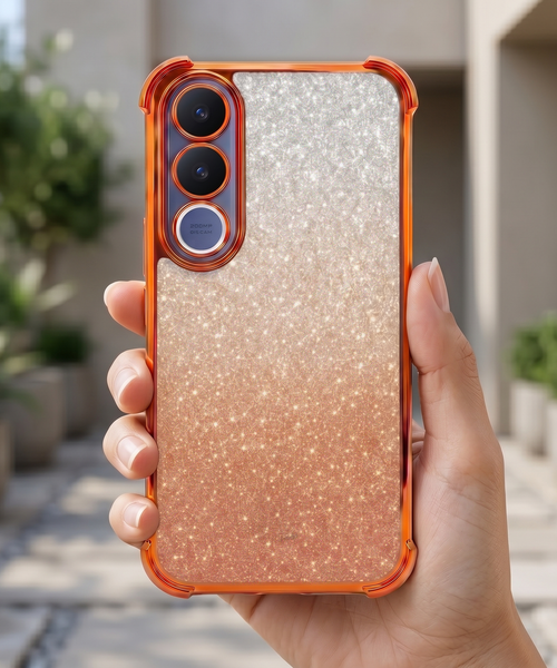 Vivo V70 FE 5G Luxury Shockproof Shimmer Airbag Cosmic Orange Case