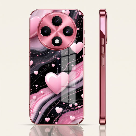 Oppo F27 5G Love Sparkle Pink Electroplated Glass Phone Back Case