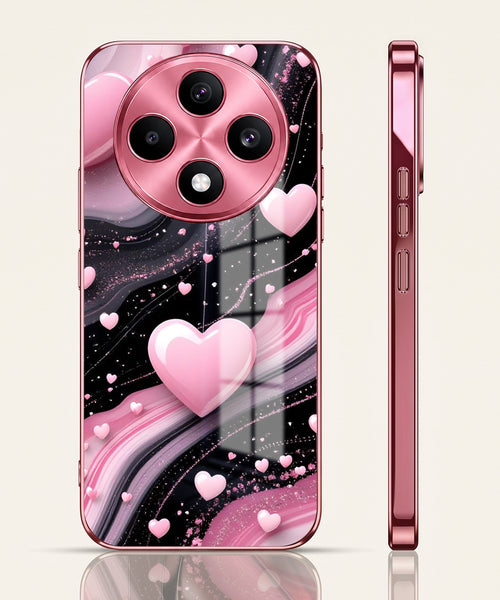 Oppo F27 Pro+ 5G Love Sparkle Pink Electroplated Glass Phone Back Case