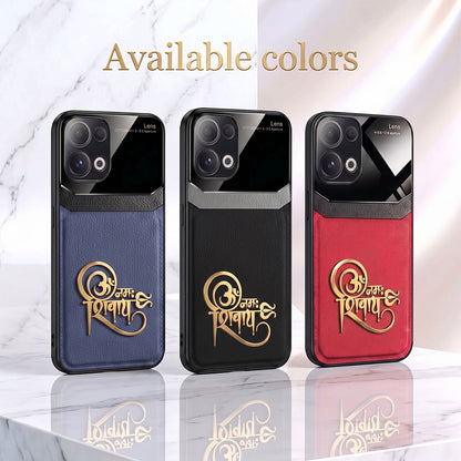 Oppo Reno13 5G Om Namah Shivay 3D Gold Metal Leather Back Case