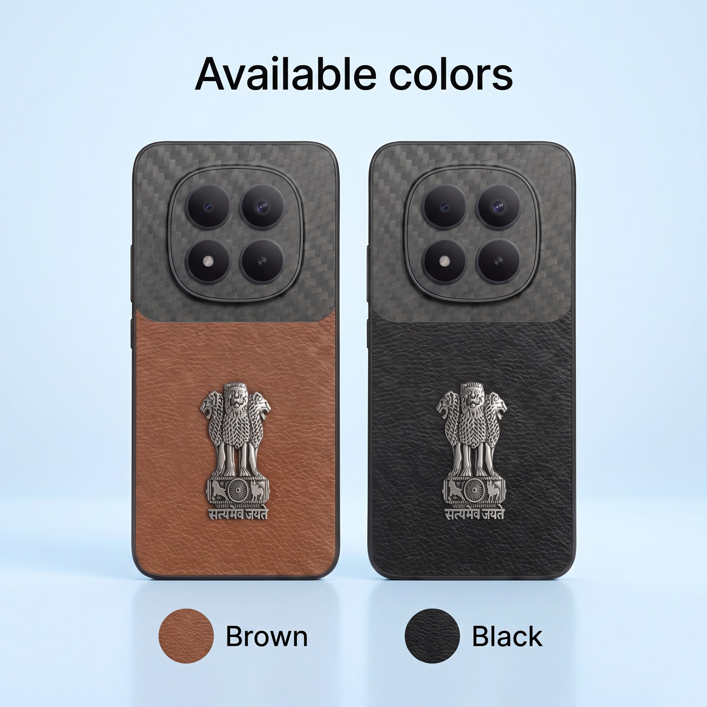 Redmi Note 15 Pro Plus 5G Satyamev Jayate Carbon Fiber Leather Hybrid Phone Case