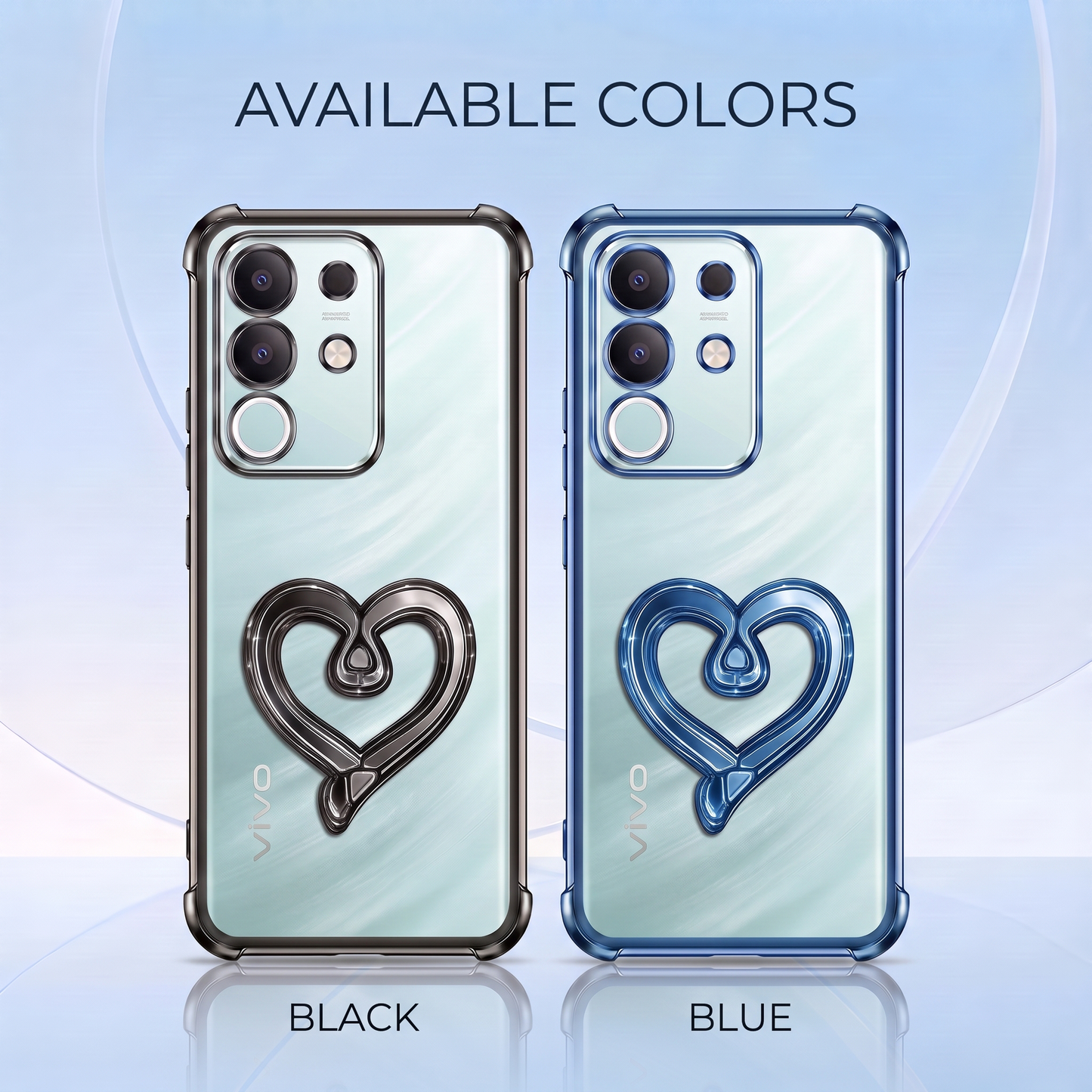 Vivo T4x 5G Premium Heart Transparent Shockproof Airbag Phone Case