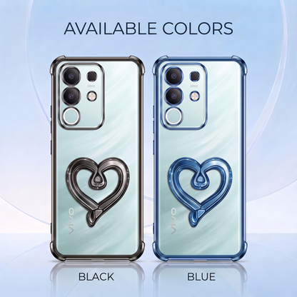 Vivo T4x 5G Premium Heart Transparent Shockproof Airbag Phone Case