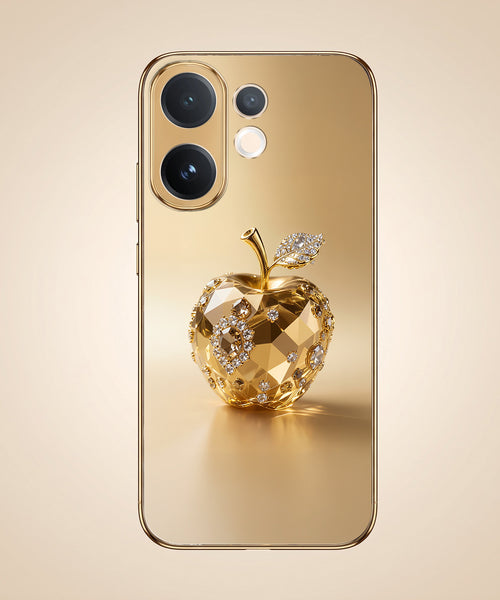 Vivo V60 5G Golden Apple Gold Electroplated Glass Phone Back Case