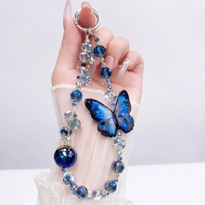 Oppo Reno 15 Pro Mini 5G Transparent Airbag Butterfly Stand Case with Charm Strap